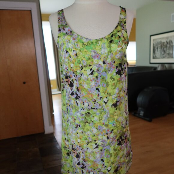 Roberto Cavalli long top/dress/coverup in green watercolor print size 38 - Picture 1 of 14